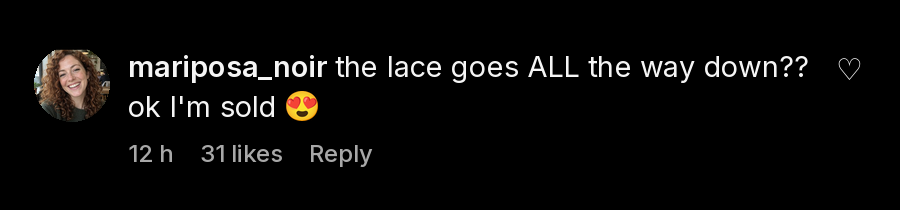 Comment from our Instagram