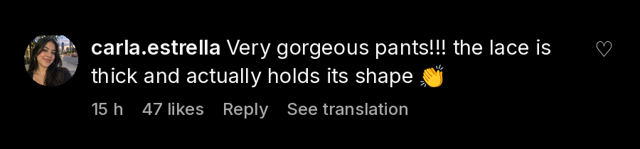 Comment from our Instagram