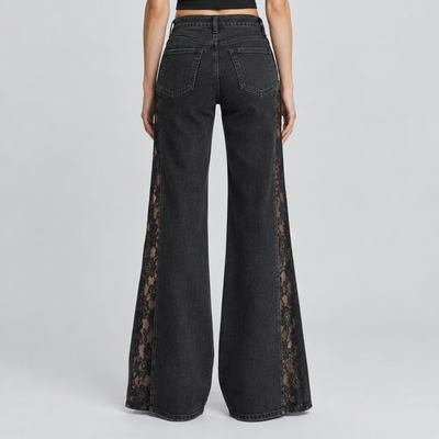 Nocturne Lace Flare Jeans, back view