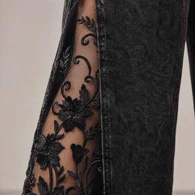 Lace side panel detail