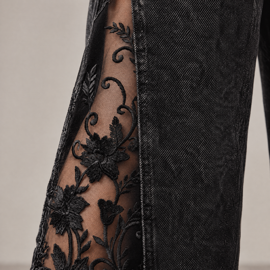 Lace side panel detail