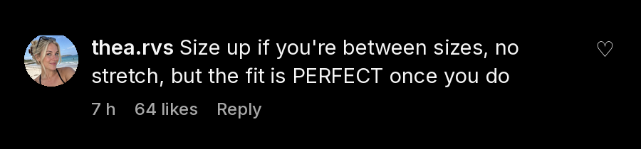 Comment from our Instagram